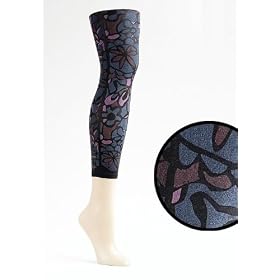 HUE 30th Anniversary Abstract Floral Footless Tights Hosiery