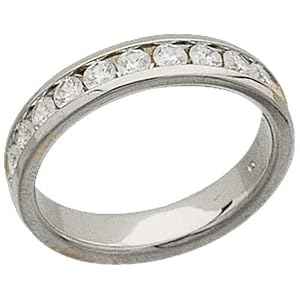 Platinum 0.75Ct Diamond Channel Contour Anniversary Band