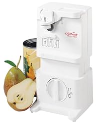 Sunbeam 3108-8 Adjustable Can Opener with Knife Sharpener, White