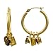 Jewelry : 10k Yellow Gold Hoop Earrings w/ Citrine, Garnet and Smoky Quartz Enhancers