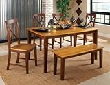 IMAGE OF 6 PC Kingston Leg Dining Table Set with Bench