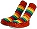 Mocc Ons Moccasin Style Slipper Socks for Baby and Toddler, Rainbow Stripes - 18-24 Months