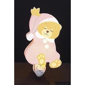 Children's Quality Designed Pink Sleeping Bear Room Night Light Children's Quality Designed Pink Sleeping Bear Room Night Light