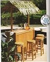 Tropical Tiki Bar With Stools Natural Finish