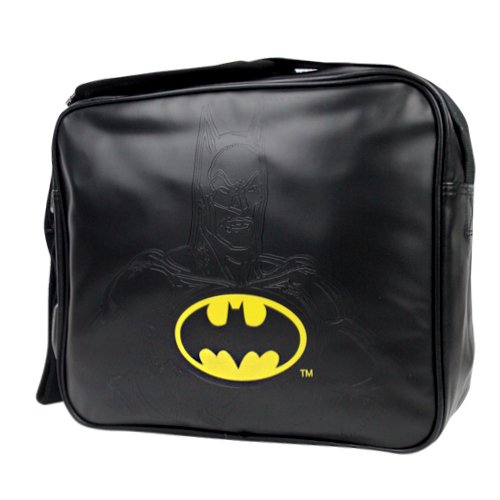 Official Batman Embossed Logo Black Messenger Bag Official Batman Embossed Logo Black Messenger Bag