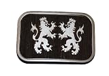 B17 Two Griffins Wood Belt Buckle Lion