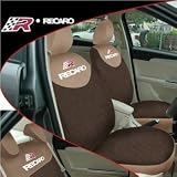 AR-04 RECARO Pattern Synthetic Fiber Car Seat Cover Set for Five Seat Cars (Brown & Chocolate)