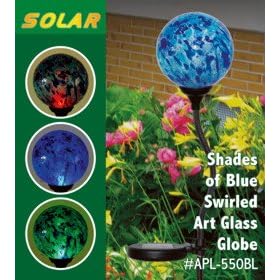 BLUE Solar Garden Globe or Ball Stake Psychadelic & Color Changing
