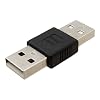 USB A Male to Male Connector Adapter Black