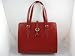 AUTHENTIC Jack Georges Womens Red Leather Tri-Pocket Computer Laptop Business Tote