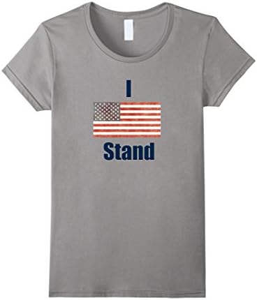 Women's I Stand for the National Anthem T-Shirt XL Slate