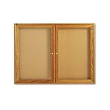 QRT364 - Enclosed Indoor Cork Bulletin Board with Hinged Doors