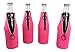 Beer Bottle Coolers Neoprene Collapsible Pink Set of 4