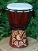 Shallow-Carved Yin Yang Djembe Drum-11-12 Tall x 7-8 Head