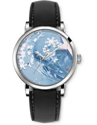 SPRAWL Aanalog Fashion Series Silver Ladies Watches of Genuine Black Leather Strap,Unique Wrist Watch for Women Girls Designed with Stars and snowflakes