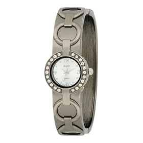 XOXO Womens XO1097 Silver Dial Brushed Gun Metal Bangle Watch