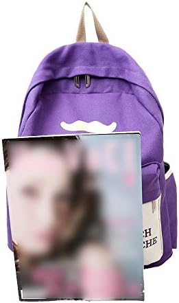 Cute Canvas Moustache/whiskers Bag/backpack for School Students Boys and Girls (Blue)
