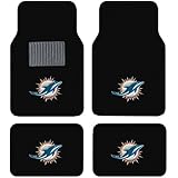 Newly Released Licensed Miami Dolphins Embroidered Logo Carpet Floor Mats. Wow Logo on All 4 Mats.