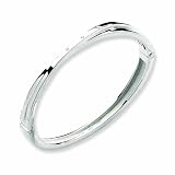 Sterling Silver White Ice .03ct. Diamond Crossover Bangle Bracelet