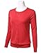 FLORIA Women Button Down Crew Neck Long Sleeve Soft Knit Cardigan Sweater (S-3X)