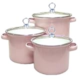 Review Calypso Basics 70601 / Calypso Basics 3-Piece Stockpot Set with Glass Lids, Pink
