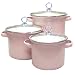 Calypso Basics 3-Piece Stockpot Set with Glass Lids, Pink