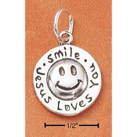 Religious Jewelry Ch-1829 : ‘’smile Jesus Love You” Charm