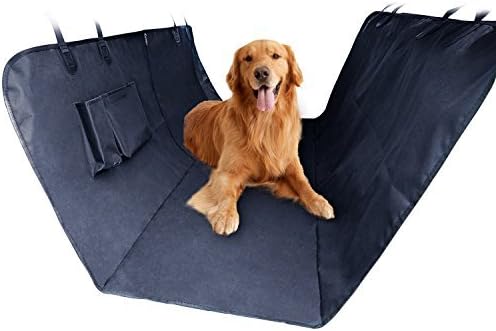 Dog Seat Cover, Kainhui Pet Seat Waterproof Cover for Cars, Trucks and SUV with Seat Anchors, Slip-Resistant Bottom, Pockets & Reinforced Stitching(Black-Thin)