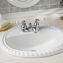American Standard 7411.732.002 Hampton Two-Lever Handle Centerset Lavatory Faucet with Speed Connect Pop Up Drain, Polished Chrome