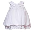 Rare Editions Baby/infant Girls 3m-9m White Clip-dot Rosette Neckline Bubble Skirt Special Occasion Wedding Flower Girl Easter Party Dress - 9m