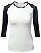 JJ Perfection Women's 3/4 Sleeve Slim Fit Baseball Jersey Raglan T-Shirt