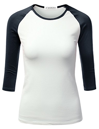 JJ Perfection Women's 3/4 Sleeve Slim Fit Baseball Jersey Raglan T-Shirt