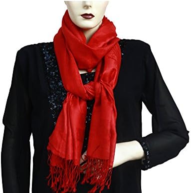 Pashm High Quality Silk Soft Pashmina Floral Design Stole Shawl 78"x28"