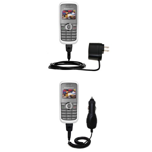 Essential Kit for the Sony Ericsson J100a includes a Car and Wall Charger - Gomadic Brand w/ TipExchange Technology