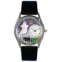 Whimsical Watches Women's Halloween Ghost Black Leather Watch #S1220010