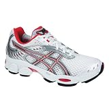 Picture Of Asics Womens Gel Cumulus 10 - White/Steel Grey/red