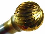 Champion Cutting Tool SD6 TiN Coated Double Cut Bur, Ball Shape Solid Carbide, 5/8-Inch Cutter Diameter 9/16-Inch-Inch Length of Cut