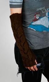 Cable Car Fingerless Glove Brown