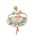 Jewelry Locker Gold Plated Swarovski Crystal Scandinavian Dancing Lady Brooch Pin