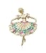 Jewelry Locker Gold Plated Swarovski Crystal Scandinavian Dancing Lady Brooch Pin