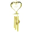 Heart Wind Chime Sun Catcher 24k Gold Plated W/ Crystal