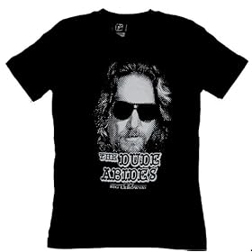 TS711 The Big Lebowski The Dude Abides Stipple Dots Soft Juniors T-Shirt