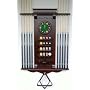 10 Pool Cue Stick Billiard Ball Wall Rack W/ Clock Mahogany Finish