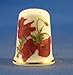 Porcelain China Collectable Thimble - Red Poppy Spray - Free Gift Box