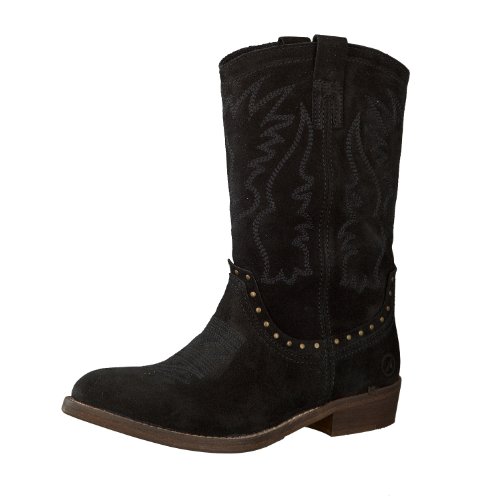 Bronx Damen Lederstiefel (Schwarz, 37)