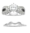 14K White Gold Onyx and Diamond Wedding Set Semimount - 0.33 Ct. - CENTER STONE NOT INCLUDED