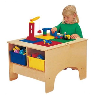 KYDZ Building Table - Duplo Compatible with Tubs Tub Color: Colored
