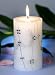 3x5 White Christmas Holiday Pillar Candle with Jeweled Silver Holly Design