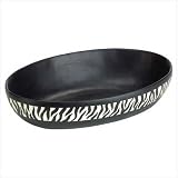Decorative Zebra Striped Black Exotic Dish Bowl