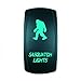 STVMotorsports Laser Green Rocker Switch Sasquatch Lights 20A 12V On/Off LED Light